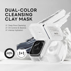 ICE LERSKIN Dual-Color Cleansing Clay Mask (Black Clay Mask + White Clay Mask) – 60g / 2.11 fl.oz