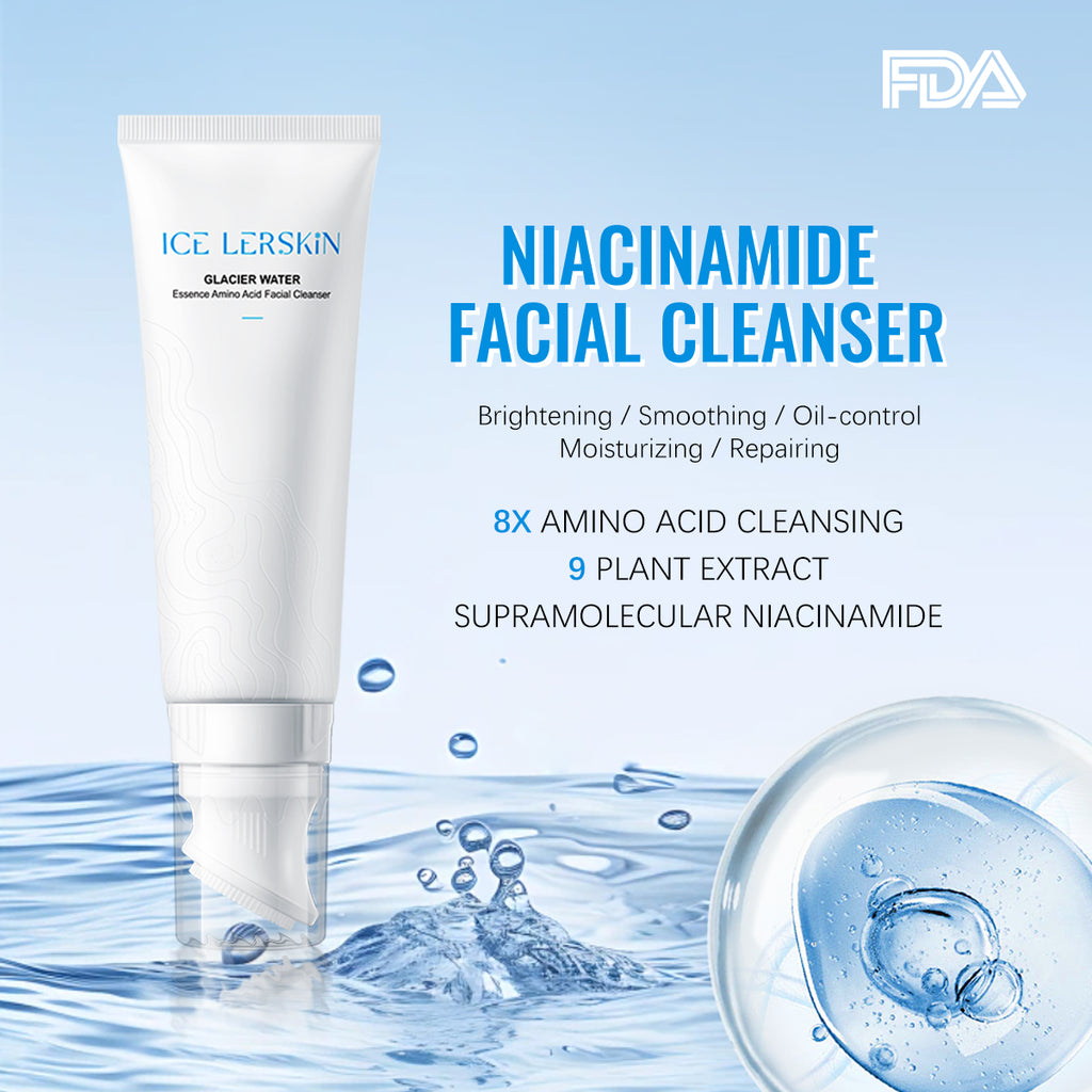 ICE LERSKIN Glacier Water Essence Amino Acid Facial Cleanser – Hydrating Amino Acid Face Wash 100g