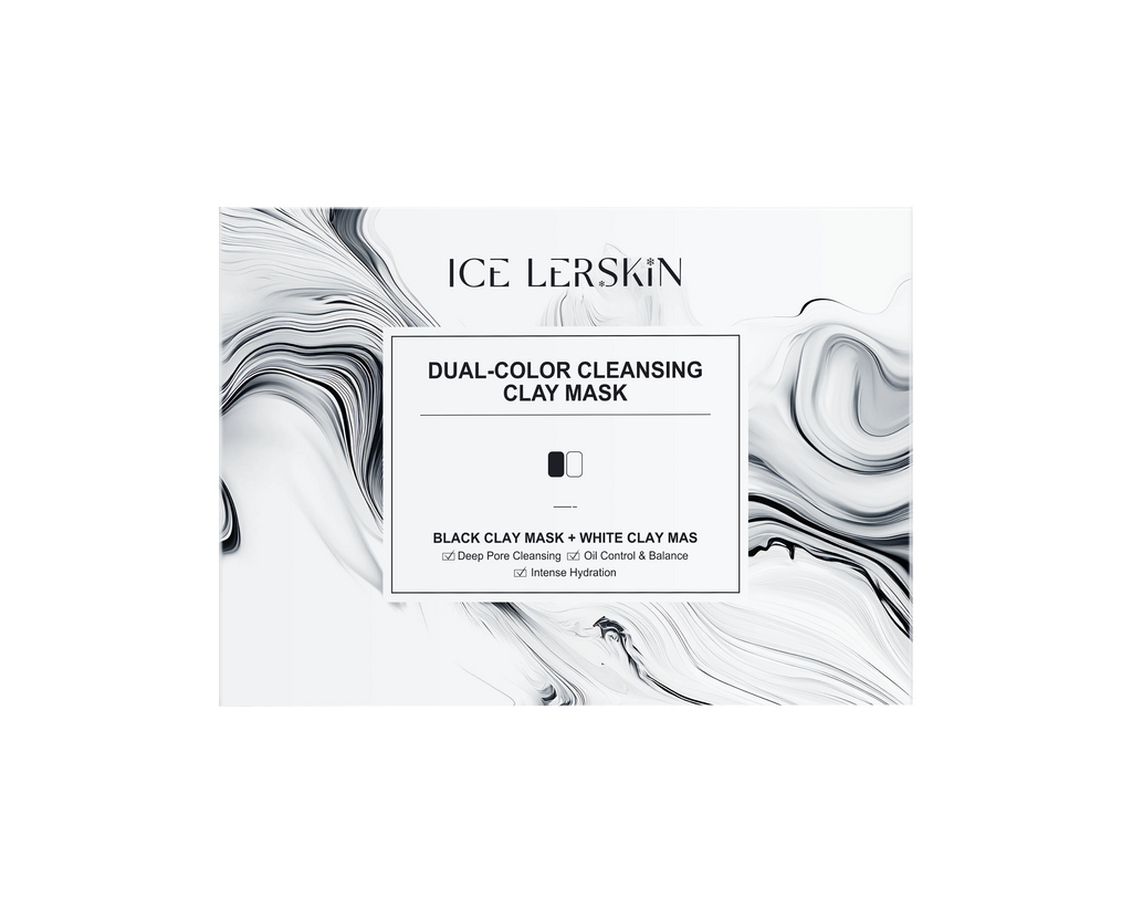 ICE LERSKIN Dual-Color Cleansing Clay Mask (Black Clay Mask + White Clay Mask) – 60g / 2.11 fl.oz